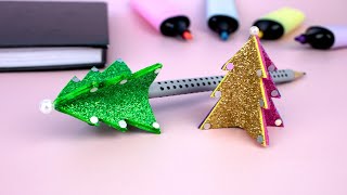 🎄How to make a pencil cap | Christmas gift on a budget 📝 Decoration ideas for school supplies