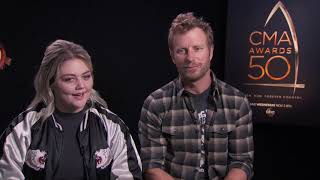 Dierks Bentley and Elle King at the CMA 50 Year Awards in The DM Zone