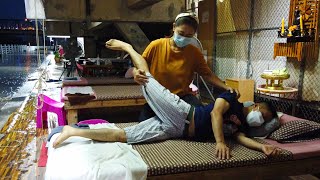 ASMR | Relaxing THAILAND STREET MASSAGE in the Rain at Night