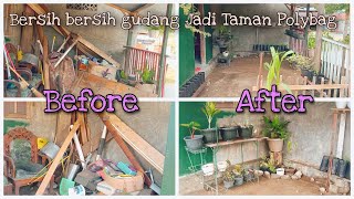 Makeover Gudang Toko menjadi Taman Polybag sayuran Sawi dan Tomat!!