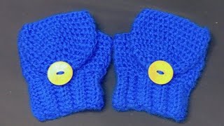 جوانتي كروشيه للاطفال والكبار بدون اصابع بغطاء Learn how to crochet: Convertible- Fingerless Mittens