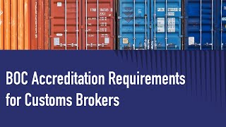 BOC Accreditation Requirements for Brokers