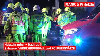 [Schwerer Verkehrsunfall] MANV: Feuerwehr Gronau befreit eingeklemmte Person aus PKW | Folgeeinsätze