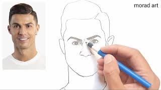 How to draw Cristiano Ronaldo's face step by step