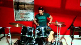 old school drum solo - blasting around on a drumset the old fashion way