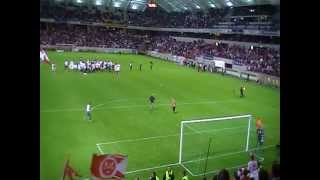 Stade de Reims- Lens , plaquage de 3 supporters par les stadiers 18/05/2012