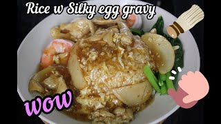 Rice w silky egg gravy 鸡肉烩饭 ( Mui Fan ) | Recipe | Easy to cook | Simple recipe | ASMR