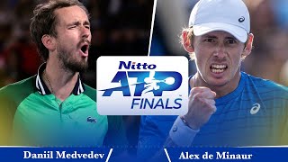 Daniil Medvedev vs Alex de Minaur | ATP Finals Turin | LIVE TENNIS WATCHALONG