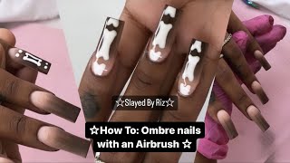 How To: Ombre Nails with an AirBrush|| Halloween Bone Nail Art|| Slayed By Riz