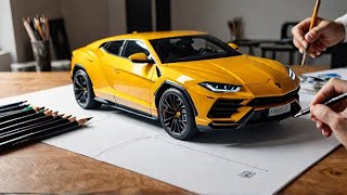 "How to draw a Lamborghini URUS step by step"