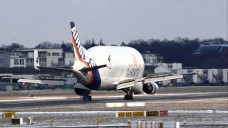 Airbus Industrie Beluga Airbus A300B4-608ST F-GSTD landing at Finkenwerder 04.02.2012