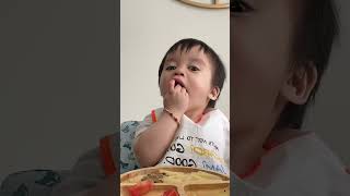 Baby eating/mukbang #baby  #eating #mukbang #asmr #parsnip #kiwi #eggplant #tomato #fyp #foryou