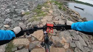 Off roading cycle at river bank #gopro