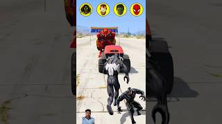 GTA V Superhero vs Villains, Car Throw Battle🔥 #shorts