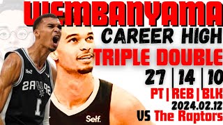 Victor Wembanyama drops CAREER HIGH TRIPLE DOUBLE with 10 BLOCKS 😲