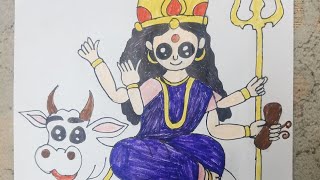 8th day of navratri  ❤️ maa mahagauri drawing 🥰/#navratri/#shorts/#viral