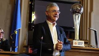 L'incontro con il Sindaco nella Sala del Consiglio, per celebrare la vittoria della Coppa Italia A2