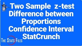 8.4.58 Construct Confidence Interval for Difference Between Two Proportions  StatCrunch