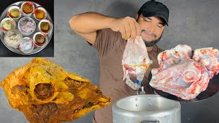 FULL GOAT HEAD CURRY WITH RICE, TODAY WE ARE COOKING FULL GOAT HEAD, FOOD EATING VIDEO