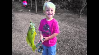 Zachary Fishing With a GrassHopper