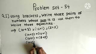 Problem set 54 Std 5 Preparation for algebra