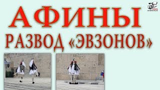 Как происходит развод почётного караула у греческого парламента в Афинах.