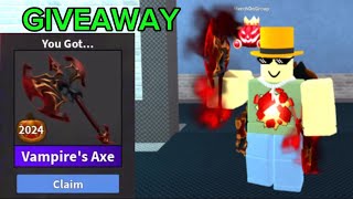 How to get the New VAMPIRES AXE I’m Giving away for FREE in Roblox Mm2