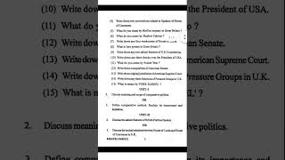 BA 5th semester political science question paper (2022)