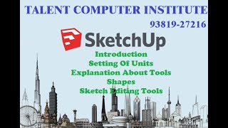 GOOGLE SKETCHUP INTRODUCTION AND WORKING ENVIRONMENTAL UNITSETTINGS SHORTCUT KEYS ADVANTAGES #eluru