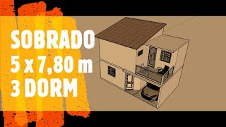 CASA 3 QUARTOS 5 x 7,80m COM GARAGEM E UMA SUÍTE!