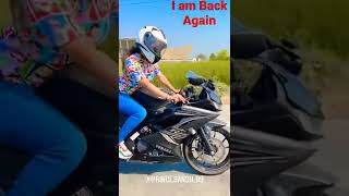 Lady Biker Sanjana with her R15 V3 Black Colour