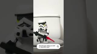 Asking AI to make a claymation Stormtrooper sitting on toilet. #ai #art #short