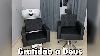 Montando meu studio do zero | Cadeira e lavatório Evidence 🙌🏼