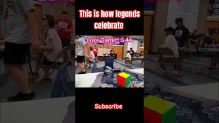 Rubik's cube insane celebration #rubikscube #cubing #cuber #rubik #shorts