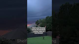 Thunderstorm coming! Shelf cloud formation. #storm #weather #clouds #alabama #shorts