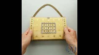 1970's Diamond, Emerald Evening Bag in 18k Yellow Gold