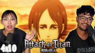 EREN?!?! | Girlfriend Reacts To Attack On Titan 4X10 REACTION!