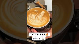 LATTE ART🔥 easiest way to draw a beauty swan 🦢 #barista #latte #baristadaily #latteart