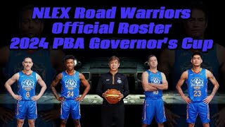 PBA Updates| NLEX Road Warriors Official Roster for 2024 PBA Governor's Cup