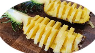 How to cut a pineapple into pineapple Boat