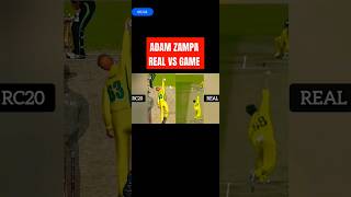 ADAM ZAMPA REAL VS GAME BOWLING ACTION ❤️ IN REAL CRICKET 20/22/23/24/25 #cricket #shorts #ipl