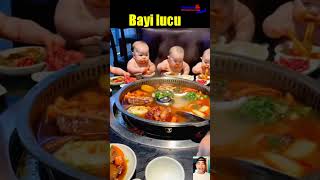 Baby makan bersama lucu #lucu #kulinerfood #reaction #food