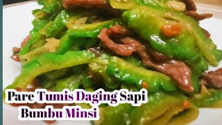 Resep Pare tumis Daging Sapi Bumbu Minsi ‼️ Chinese food