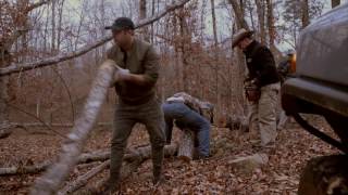 Clearing a trail up to the peak in the Ozarks