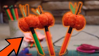 Easy Hand-Sewn Pumpkin Pencil Toppers!