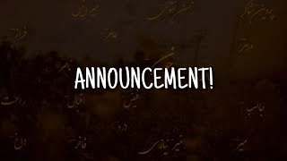 ANNOUNCEMENT!!