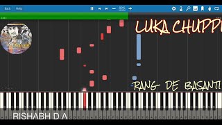 Luka Chuppi Piano Tutorial (with MIDI/Sheet) |  Rang De Basanti | Bollywood | Rishabh D A