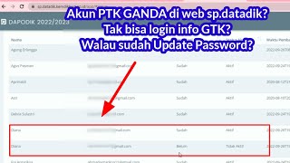 Solusi Akun PTK GANDA di web sp.datadik