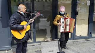 Musicians at Kalenić pijaca. Belgrade. Serbia.