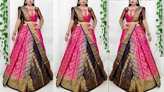 Saree wearing new style for wedding party function/Saree draping Lehnga styles